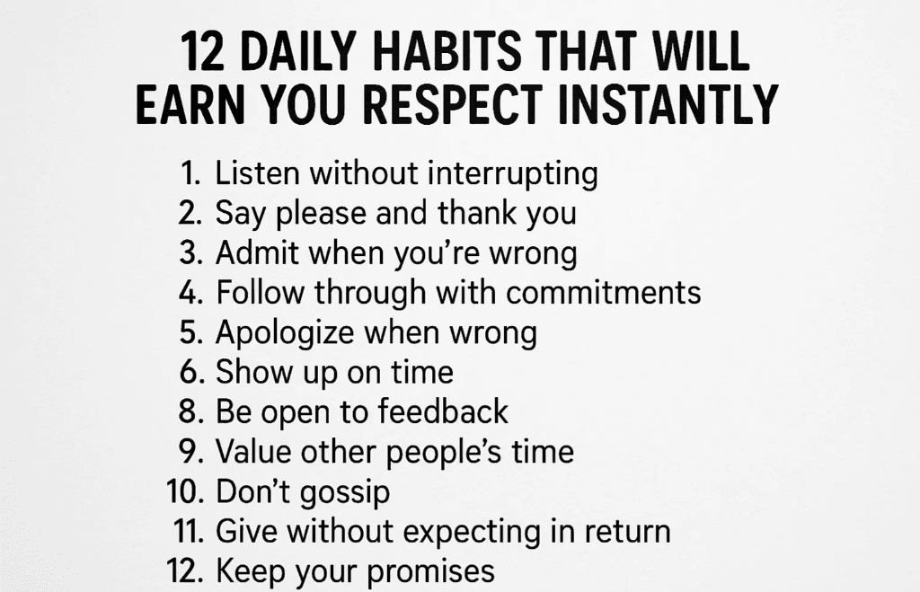 Habits to Earn Respect